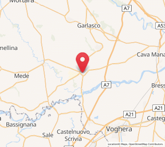 Map of Sannazzaro de' Burgondi, Lombardy