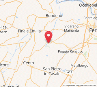 Map of Sant' Agostino, Emilia-Romagna