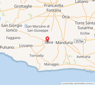 Map of Sava, Apulia