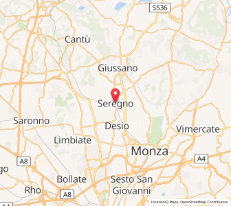 Map of Seregno, Lombardy