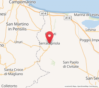 Map of Serracapriola, Apulia