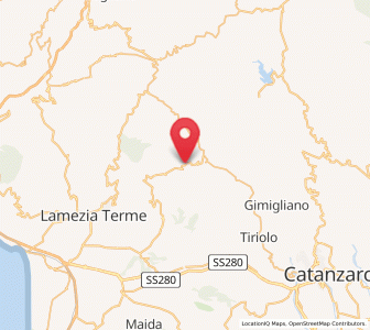 Map of Serrastretta, Calabria