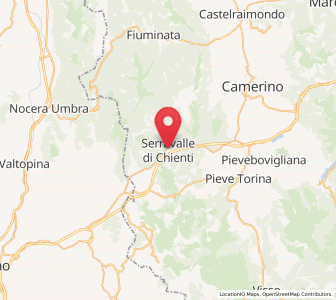 Map of Serravalle di Chienti, The Marches