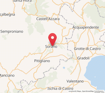 Map of Sorano, Tuscany