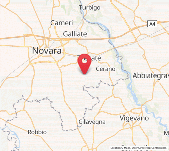 Map of Sozzago, Piedmont