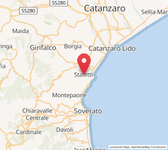 Map of Staletti, Calabria