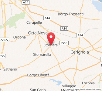 Map of Stornara, Apulia