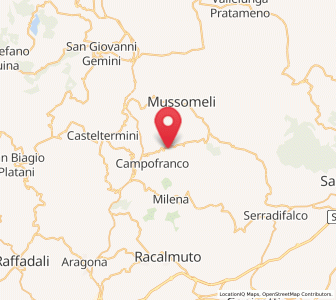 Map of Sutera, Sicily