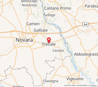 Map of Trecate, Piedmont