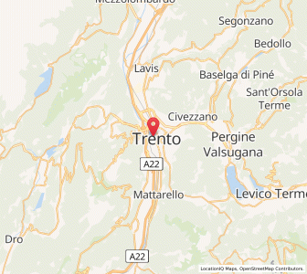 Map of Trient, Trentino-Alto Adige