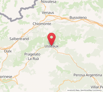 Map of Usseaux, Piedmont