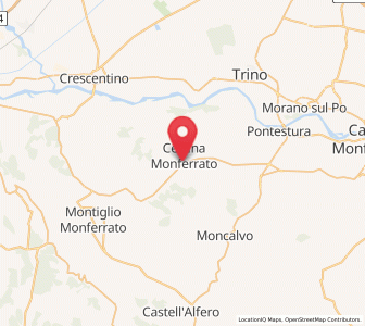 Map of Valle Cerrina, Piedmont