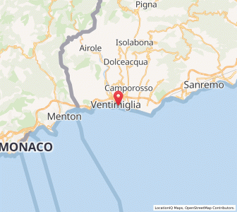 Map of Ventimiglia, Liguria