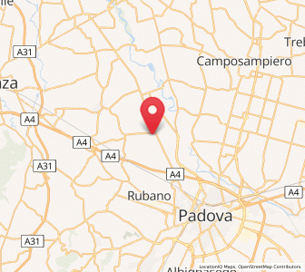 Map of Villafranca Padovana, Veneto