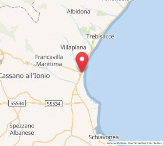 Map of Villapiana Scalo, Calabria