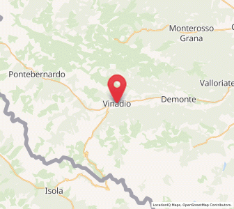 Map of Vinadio, Piedmont