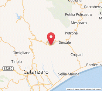 Map of Zagarise, Calabria