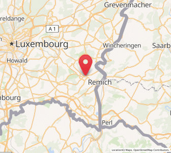 Map of Bous, Remich