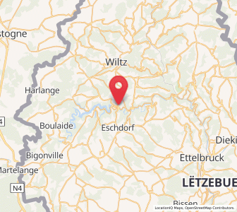 Map of Esch-Sauer, Wiltz