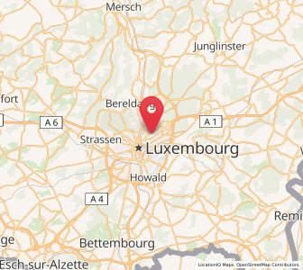 Map of Kirchberg, Luxembourg
