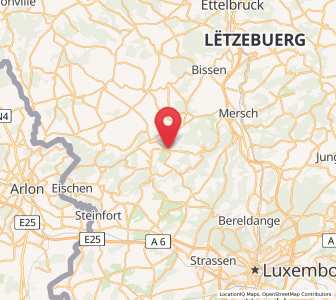 Map of Tuntange, Mersch