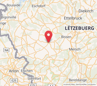 Map of Useldange, Redange