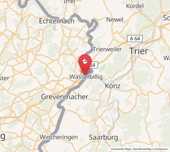 Map of Wasserbillig, Grevenmacher