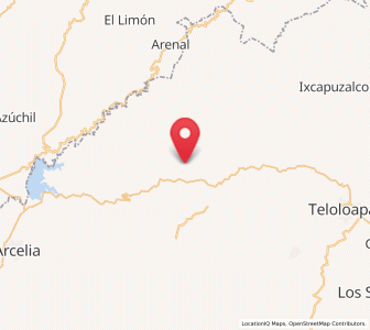 Map of Acapetlahuaya, Guerrero