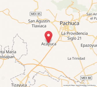 Map of Acayuca, Hidalgo