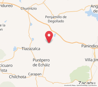 Map of Acuitzeramo, Michoacán