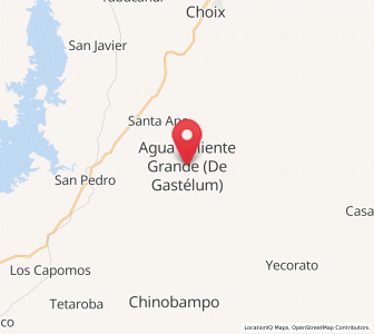 Map of Agua Caliente Grande (De Gastélum), Sinaloa