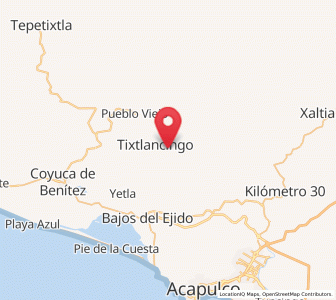 Map of Agua Zarca, Guerrero