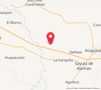 Map of Aguapinole (Cuapinole), Veracruz