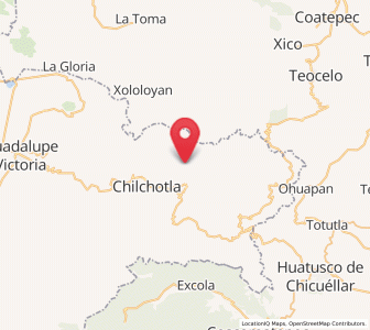 Map of Ahuacapan, Puebla