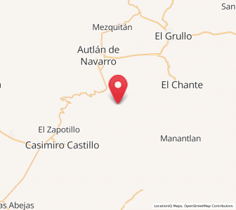 Map of Ahuacapán, Jalisco
