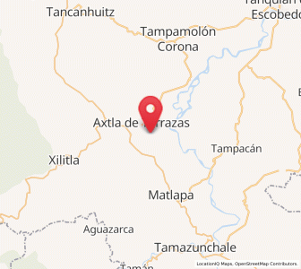Map of Ahuacatitla, San Luis Potosí