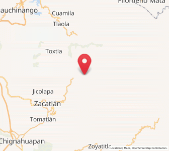 Map of Ahuacatlán, Puebla