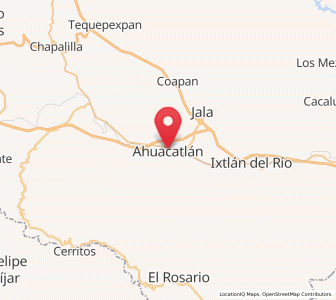 Map of Ahuacatlán, Nayarit