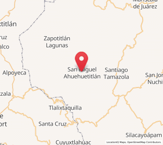 Map of Ahuehuetitlán, Oaxaca