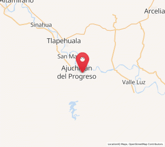 Map of Ajuchitlán del Progreso, Guerrero