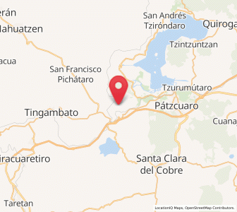Map of Ajuno, Michoacán