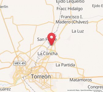 Map of Albia, Coahuila