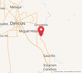 Map of Alvareñas, Chihuahua