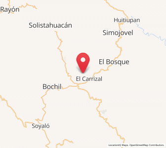 Map of Álvaro Obregón, Chiapas