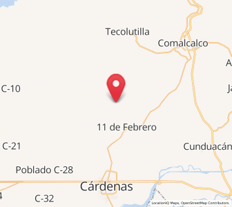 Map of Amado Gómez, Tabasco
