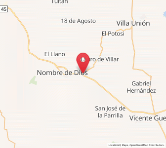 Map of Amado Nervo, Durango