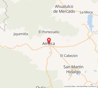 Map of Municipio Ameca, Jalisco