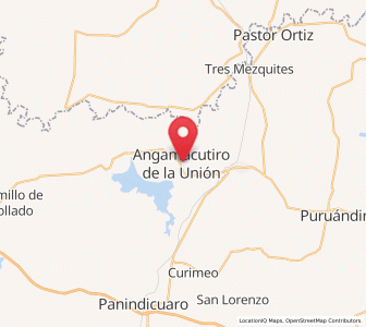 Map of Angamacutiro de la Unión, Michoacán