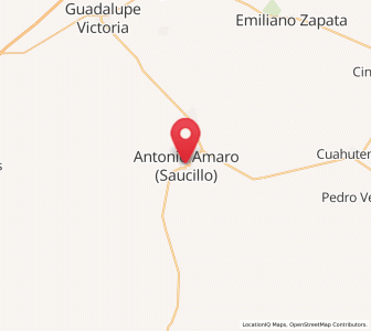 Map of Antonio Amaro, Durango