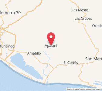Map of Apalani, Guerrero